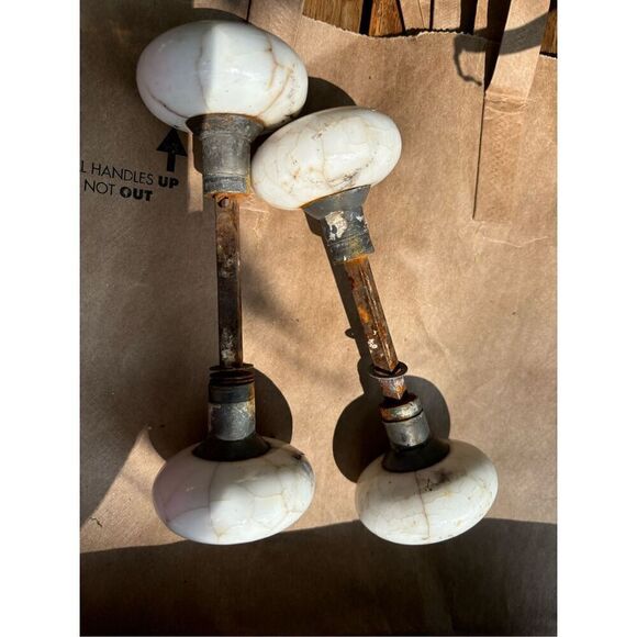 Antique Porcelain Door Knobs - Picture 1 of 2